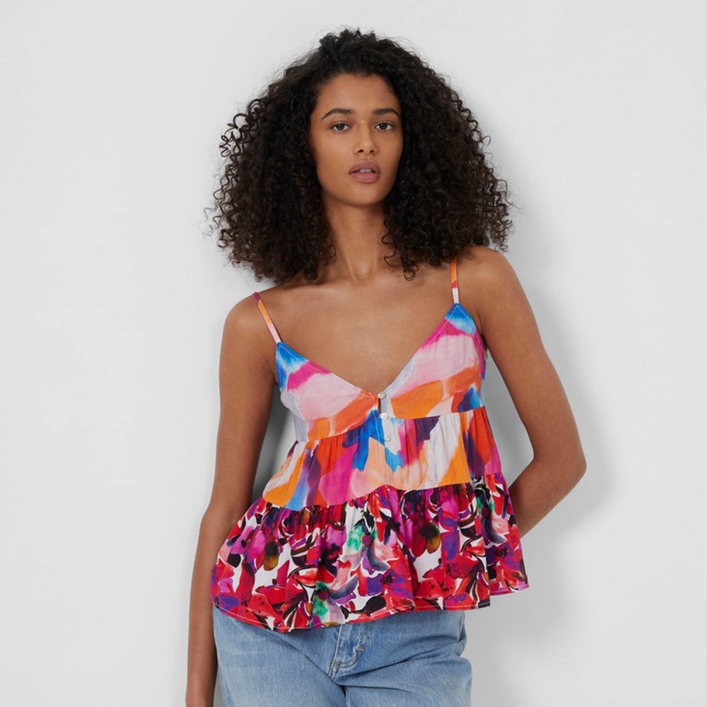 NWT French Connection Isadora Delphine Patch Peplum Top